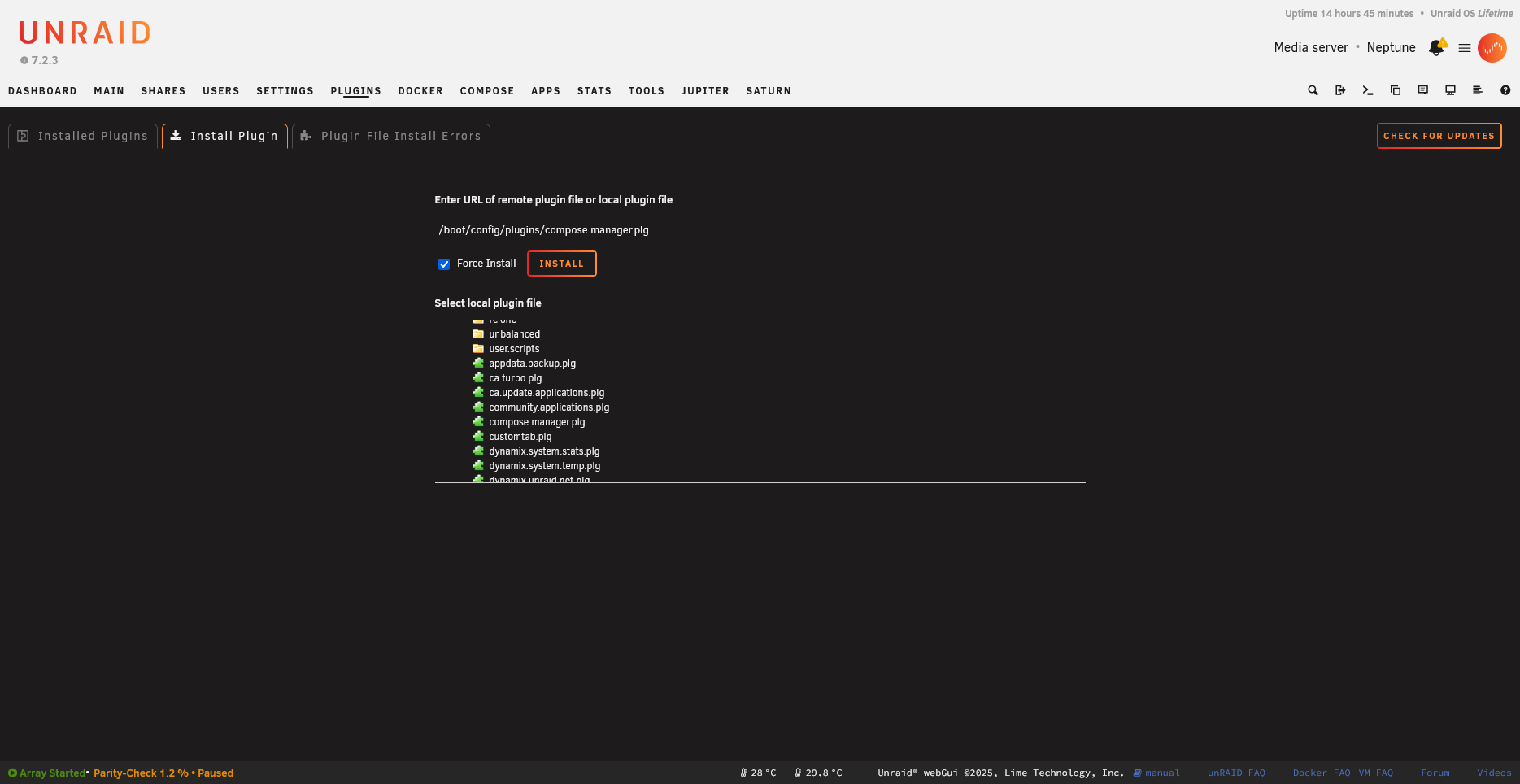 Plugin install from file