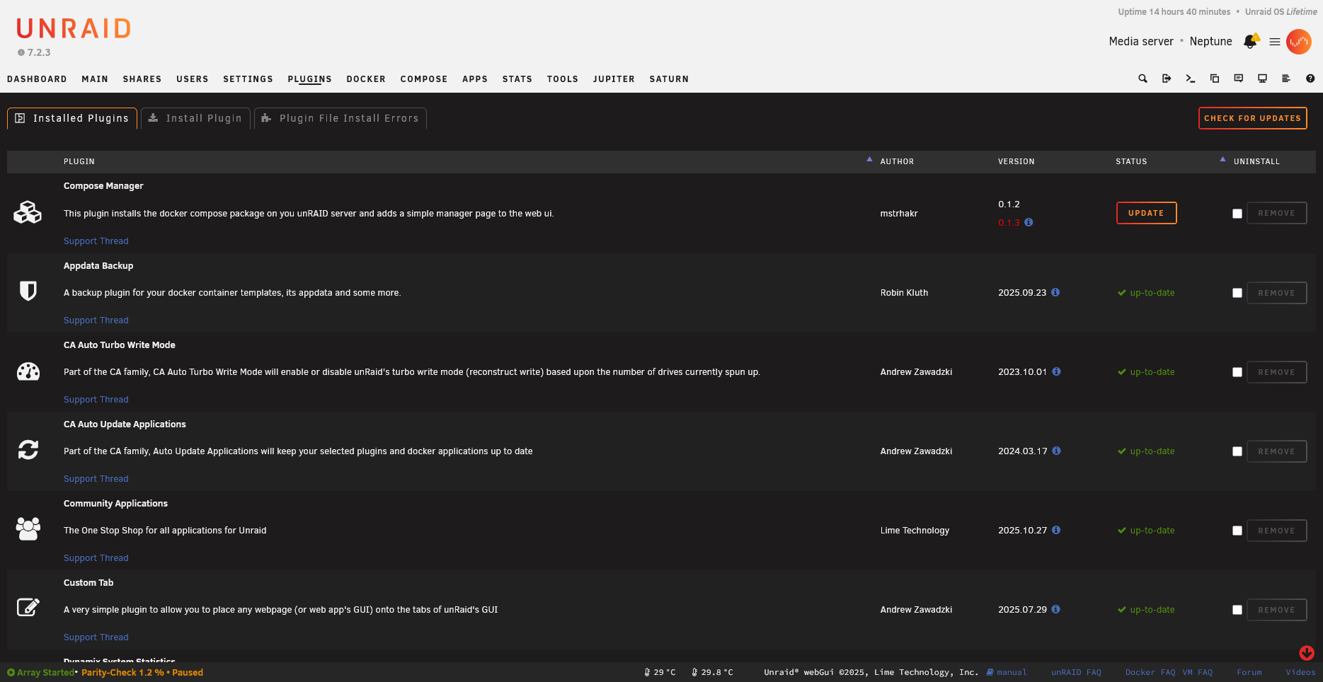 Plugins with update available